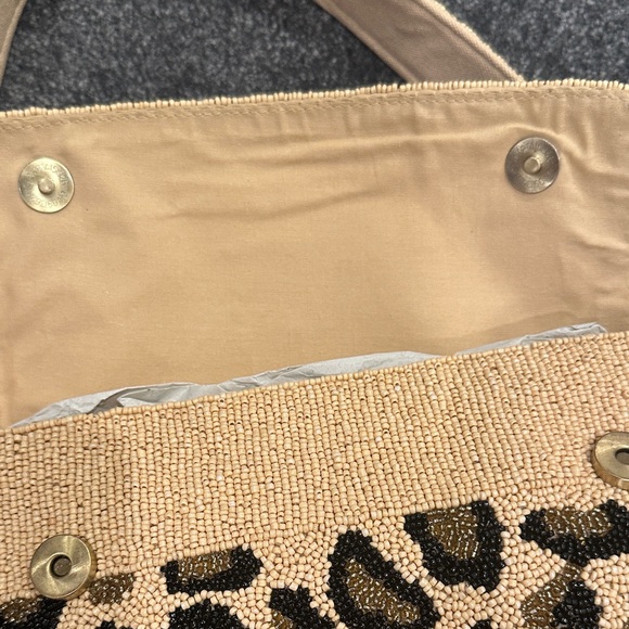 Leopard Print Beaded Shoulder Bag - Picture 4 of 9